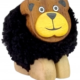Dekorative Holzfigur Bär XL Pompon