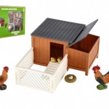 Hühnerstall mit Auslauf aus Kunststoff mit Zubehör