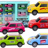 Set aus Metall-Mini-Autos mit Schwungrad, bunte Kollektion mit 12 Stück