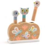 Holzspielzeug springende bunte Tiere Djeco