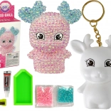 Kreativset DIY rosa Diamant Elch 3D Anhänger mit Kristallen