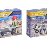 Figur Bauarbeiter mit Schubkarre