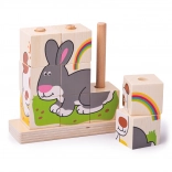Bigjigs Baby Holz-Steckwürfel Tiere