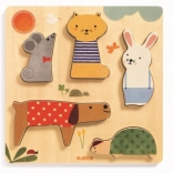 Einlegepuzzle aus Holz Haustiere Djeco
