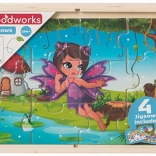 Holz-Puzzles Feen und Einhörner