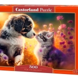 Puzzle 500 Teile CASTORLAND – Neue Freundschaft (Hund und Katze)