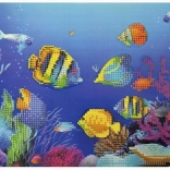 Diamantmalerei auf Platte Fischchen 29 × 21 cm