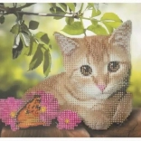 Diamant-Malerei auf Platte Kätzchen 29 × 21 cm