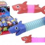 Antistress leuchtendes ausziehbares Hai-Spielzeug Pop Tube LED