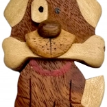Holzmagnet Hund mit Knochen – groß