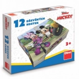 hölzerne Lizenzwürfel Mickey Mouse – 12 Würfel