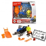 Rettungsschneemobil YAMAHA Phazer X‑TX 1:24 mit Anhänger, Rettungskraft und Lawinenhund