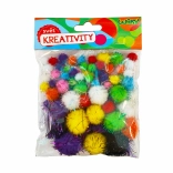 Pompons mit Glitzer-Mix Größen