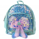 Kinder-Rucksack mit glitzernder Schleife blau 20cm 3,8L