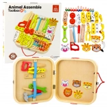 Holzset für kleine Meister - Tiere zum Zusammenbauen im Koffer