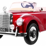 Elektrisches Kinderauto Mercedes-Benz 300S Retro, lackiert, rot, mit Fernbedienung, EVA-Rädern und MP3