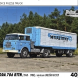 Puzzle Retro-Autos Lkw Škoda 706 RTTN mit Anhänger Orlićan N12CH 40 Teile