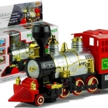 Großer batteriebetriebener Zug mit Lokomotive und Sound