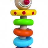 DETOA Clown an Gummischnur 12 cm – Holzspielzeug für Kinder ab 6 Monaten