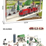 Interaktive städtische Eisenbahnanlage mit Lichtern und Geräuschen, 96 Teile