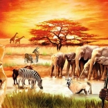 Puzzle Savanne - Stolze Massai 3000 Teile
