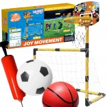 Woopie 2-in-1 Set Basketball- und Fußballtor mit Bällen und Pumpe