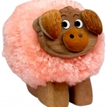 Holzfigur mit Bommel - Schwein