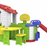 Kindergarten-Spielhaus 5-in-1 mit rotem Dach