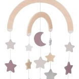 Holz Mobile Sterne lila