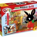 Puzzle mit Bing – 2×12 Teile: In der Schule