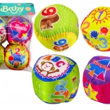 Set aus weichen Bällen Bunte Lern-Rasselbälle 4 Stück.