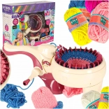 Strickmaschine mit Strick- und Nähset mit 5 Garnfarben