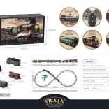 Retro-Zug mit Lichtern, Geräuschen und Rauch 216 cm