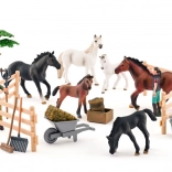 Set von 25 Faunica-Pferden (Weiß und Schwarz)