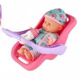 Babypuppe 20 cm mit Trage und Fläschchen