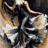 Diamantmalerei Im Wirbel des Flamenco 30 x 40 cm