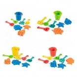 Sandspielset mit Eimer, Werkzeug und Förmchen
