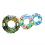 Aufblasbarer Schwimmring mit Griffen, 97 cm – tropisches Motiv