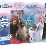Puzzle 104 Teile XL Super Shape Die Eiskönigin – fröhliche Welt von Anna und Elsa