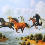 Diamantmalerei Galoppierende Herde 80x40 cm
