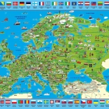 SCHMIDT Puzzle Illustrierte Karte Europas – 500 Teile