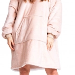 Cozy Noxxiez CH357 Beige – warme TV-Hoodie-Decke mit Kapuze für Teenager und Erwachsene