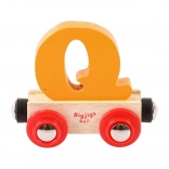 Holzwagen Bigjigs Rail mit Buchstabe Q