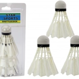 Set aus 3 Badminton-Federbällen.