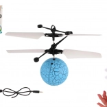 Fliegende Helikopterkugel mit LED-Licht und Handflächensteuerung, USB-Aufladung, blau