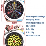 Beidseitige magnetische Dartscheibe 20 cm mit 3 Pfeilen