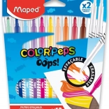 Filzstifte MAPED Color’Peps Oops 12 Farben + 2 Radierer