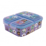 Lunchbox lila Gabby's Dollhouse mit 3 Fächern