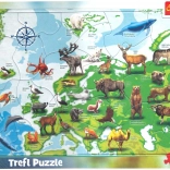 TREFL Puzzle Karte von Europa mit Tieren 25 Teile