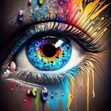 Diamantmalerei Buntes Auge 30 × 40 cm